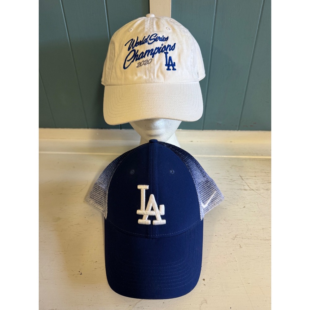LA Dodgers Hat Lot Nike Legacy91 Trucker & 47 Brand 2020 World Series Champions
